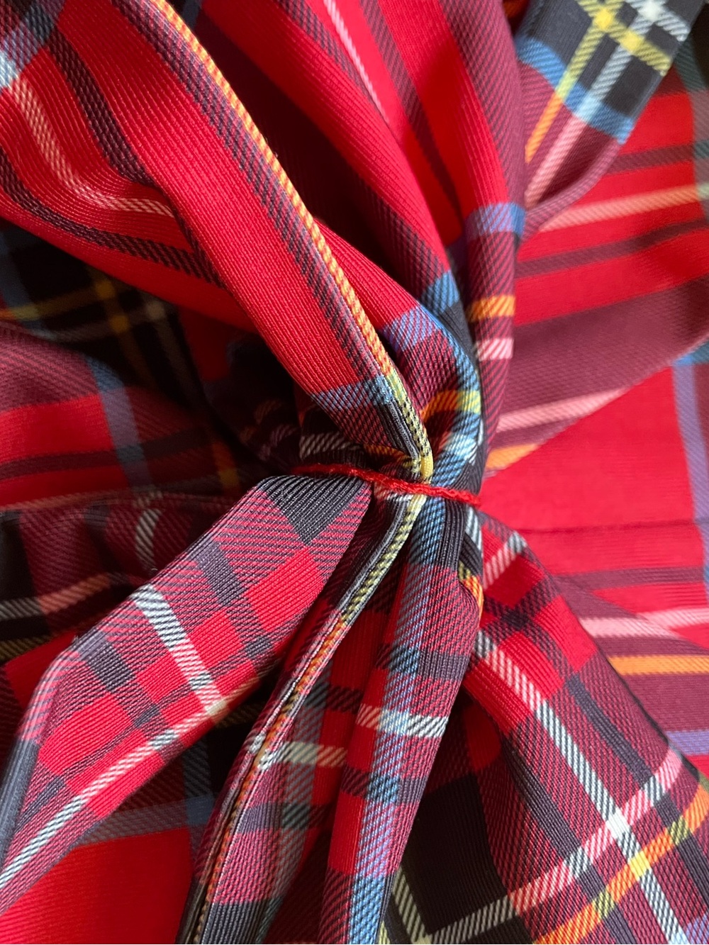 Dark Academia Plaid Shirt Dress Tie Waist Long Sleeve Large Gretchen Scott Paris - Picture 6 of 10